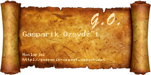 Gasparik Ozsvát névjegykártya